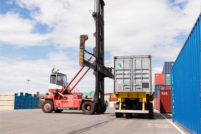 image about a reach stacker