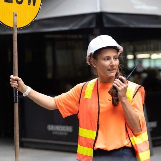 labour hire brisbane, traffic controller, woman traffic controller, labour hire, labour hire company